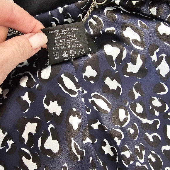 Dennis By Dennis Basso Navy Blue Coat Jacket L Zip Front Lined Springtime Jacket - Picture 7 of 16